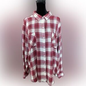 Lucky Brand Plaid Flannel Shirt with Shirttail - Size XL - EUC